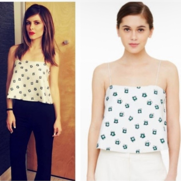 Club Monaco Floral Printed Top Print Spaghetti Strap xs - Picture 1 of 8